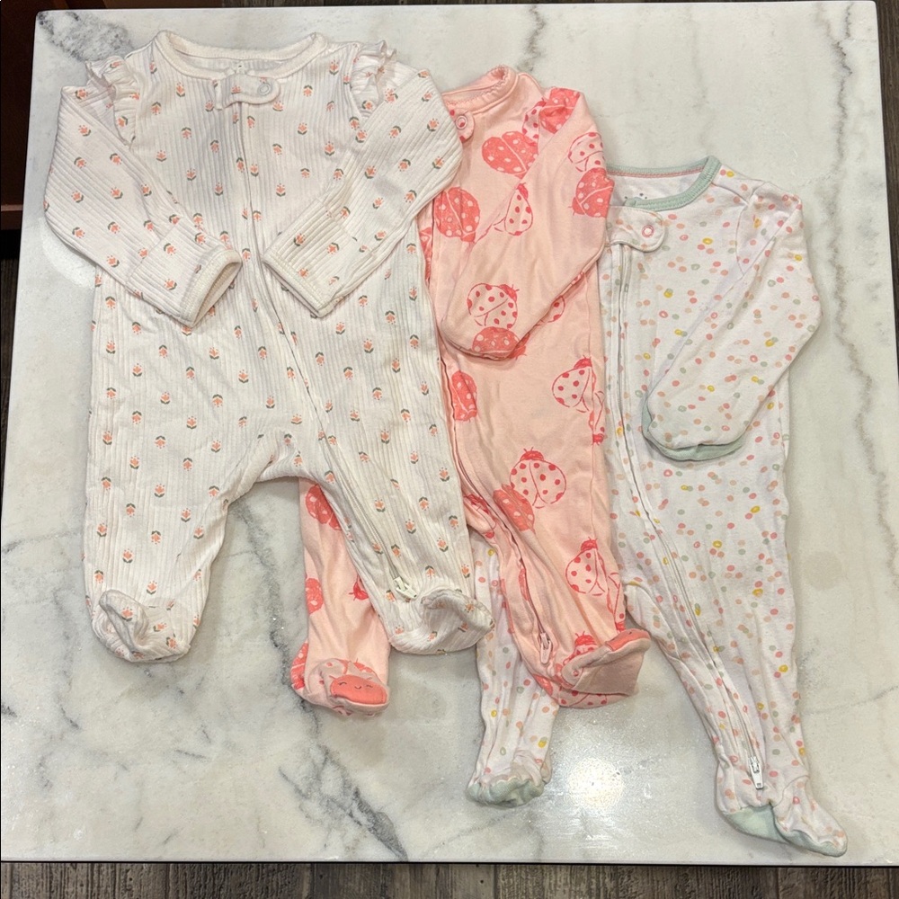 Carter's Kids Footies - Pink, White, and Cream